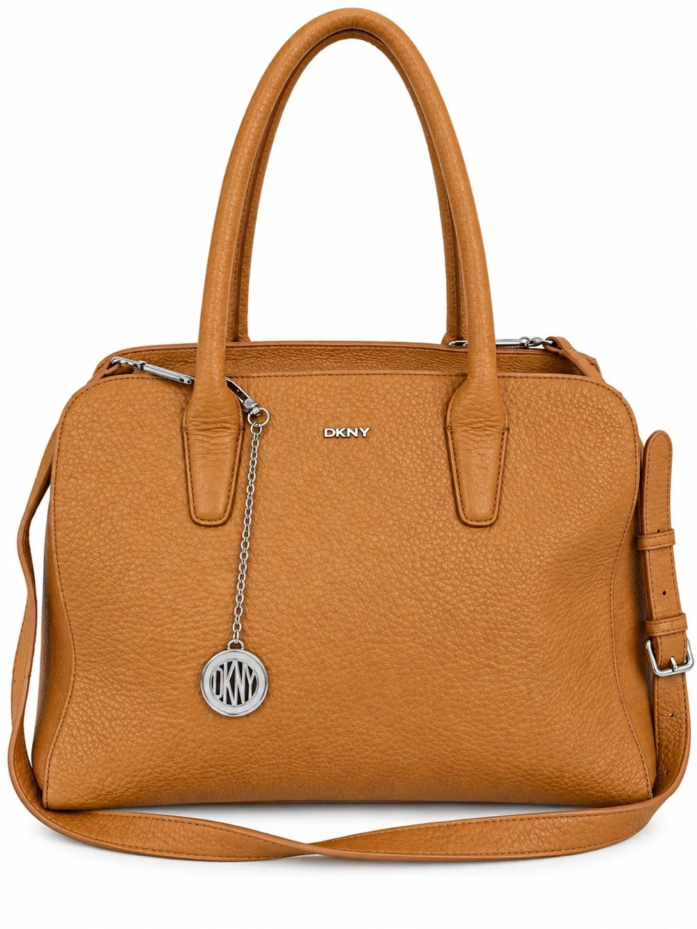 DKNY Tan Pebbled Leather Satchel Crossbody Shoulder Bag Everyday tote